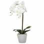 Orchidee kunst wit 65 cm