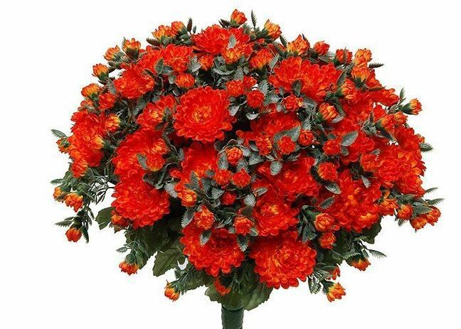 Kunstboeket Chrysant oranje 35cm