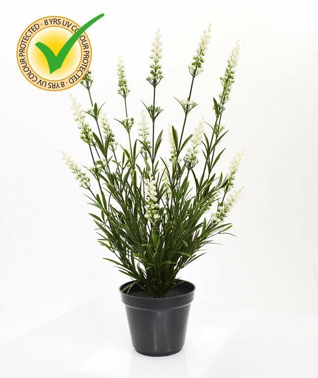 Kunstplant Lavendel wit 50 cm