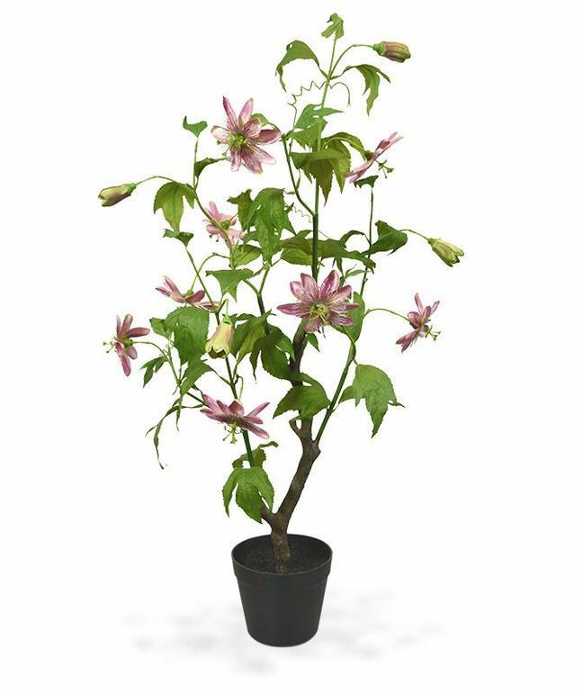 Kunstplant Passievrucht roze 90 cm