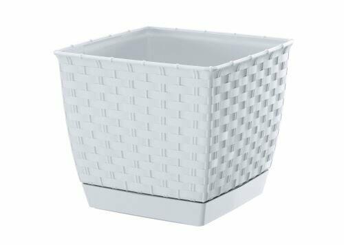 Vierkante bloempot RATOLLA SQUARE wit 25cm